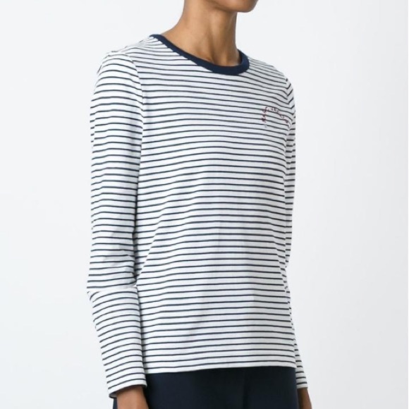 Marc Jacobs Blue White Striped Long Sleeve Top S - Picture 1 of 11